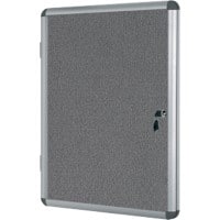 Bi-Office Enclore Indoor Lockable Notice Board Non Magnetic 9 x A4 Wall Mounted 72 (W) x 98.1 (H) cm Grey