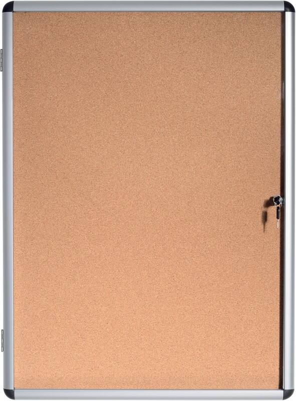 Bi-Office Enclore Indoor Lockable Notice Board Non Magnetic 9 x A4 Wall Mounted Lockable 72 (W) x 98.1 (H) cm Brown