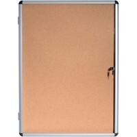 Bi-Office Enclore Indoor Lockable Notice Board Non Magnetic 9 x A4 Wall Mounted 72 (W) x 98.1 (H) cm Brown