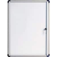 Bi-Office Enclore Indoor Budget Lockable Notice Board Magnetic 3 x A4 Wall Mounted 73.5 (W) x 35.7 (H) cm White