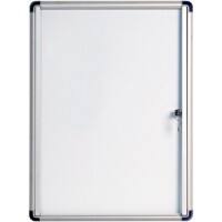 Bi-Office Enclore Indoor Budget Lockable Notice Board Magnetic 6 x A4 Wall Mounted Lacquered Steel 73.4 (W) x 67.8 (H) cm White