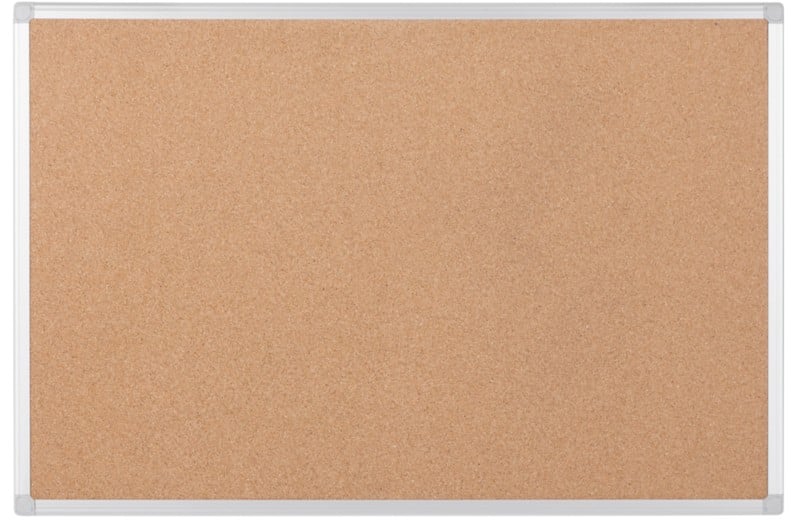 Bi-Office Earth Cork Noticeboard Non Magnetic Wall Mounted 90 (W) x 1.2 (D) x 180 (H) cm Aluminium Brown