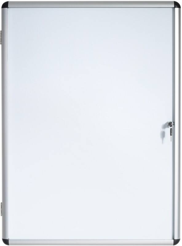 Bi-Office Enclore Earth Lockable Notice Board Magnetic 4 x A4 Wall Mounted 50 (W) x 67.4 (H) cm White