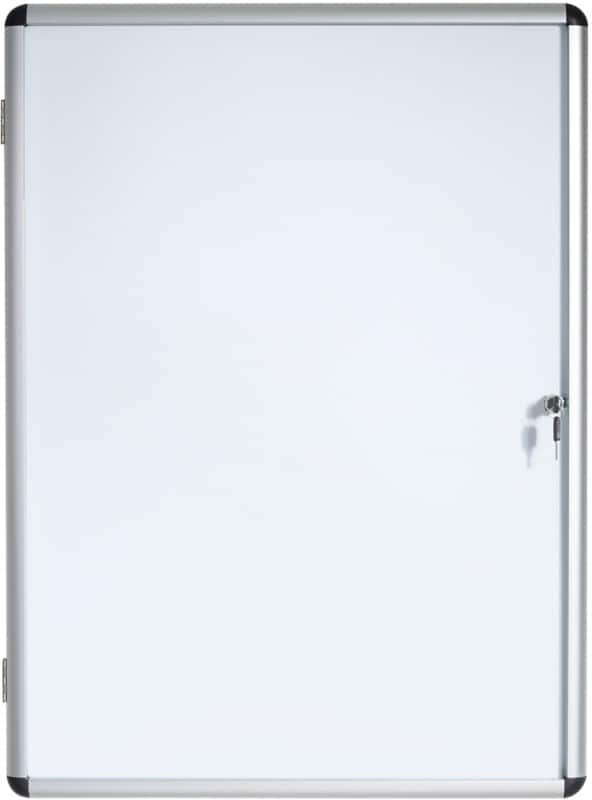 Bi-Office Enclore Earth Lockable Notice Board Magnetic 6 x A4 Wall Mounted 72 (W) x 67.4 (H) cm White