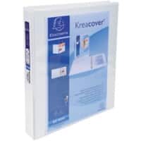 Exacompta Presentation Ring Binder with 2 External Personalisable Pockets Polypropylene A4 Maxi 4 ring 25 mm White