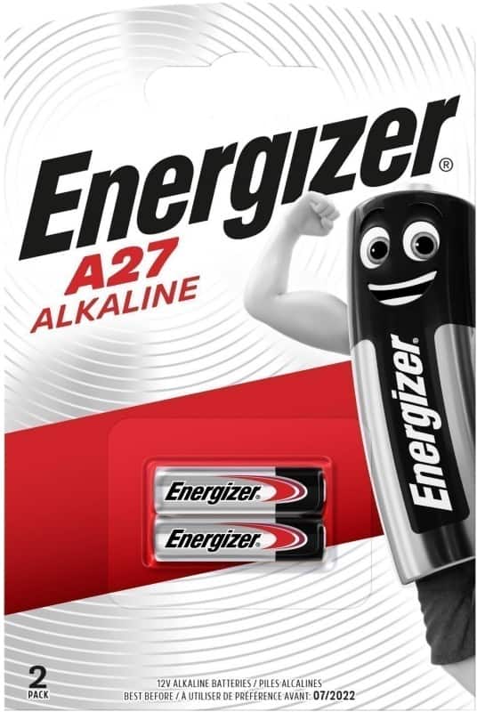 Energizer A27 Alkaline Batteries 8LR732 12V Pack of 2