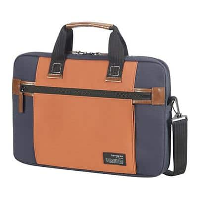 Samsonite Shoulder Bag Sideways 15.6 Inch Polyester, Polyurethane Blue, Orange 39 x 11 x 27 cm