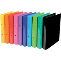 Exacompta A4 Flexible Polypropylene Slim Ring Binder 2-Ring 20mm Spine -  Pack of 5 Assorted Colours