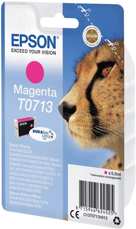 Epson T0713 Original Ink Cartridge C13T07134012 Magenta
