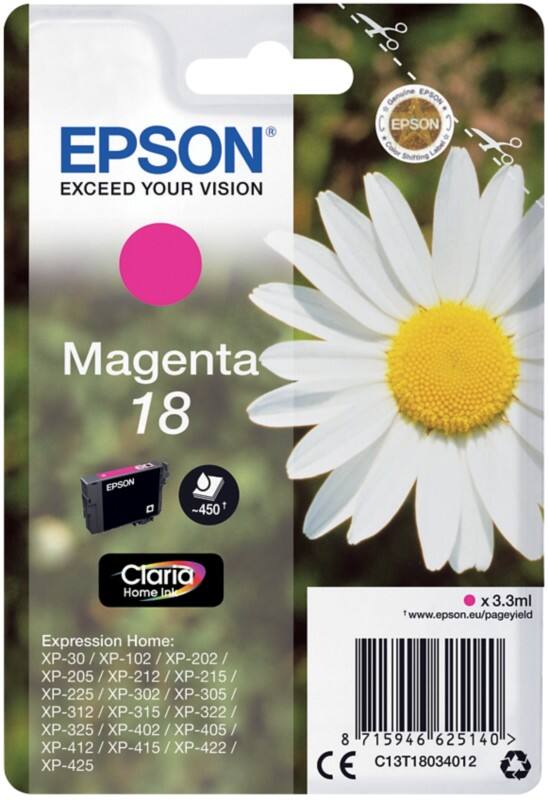 Epson 18 Original Ink Cartridge C13T18034012 Magenta