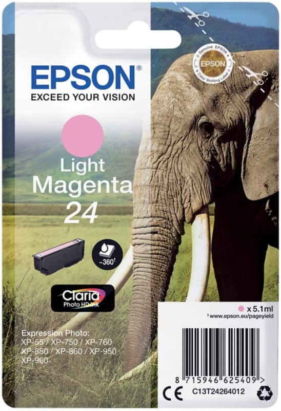 Epson 24 Original Ink Cartridge C13T24264012 Light Magenta