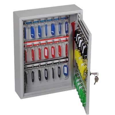Phoenix Commercial Key Cabinet with Key Lock and 42 Hooks KC0601K 350 x 270 x 80mm