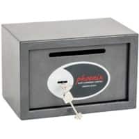 Phoenix Deposit Home & Office Size 1 Security Safe with Key Lock 10L Vela SS0801KD  200 x 310 x 200mm Metallic Graphite