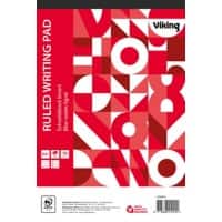 Office Depot A4+ Top Bound White Paper Cover Writing Pad Ruled Micro Perforated 200 Pages Pack 5
