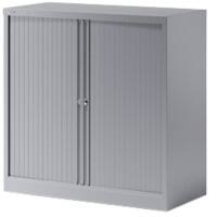 Bisley Tambour Cupboard Steel 1 Shelf Lockable 1,000 x 470 x 1,015 mm Silver