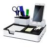 Monolith Desk Organiser Plastic Black, White 21.7 x 18.7 x 9.6 cm