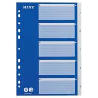 Leitz Indices A4 Blue 5 Part Perforated Polypropylene 1 to 5