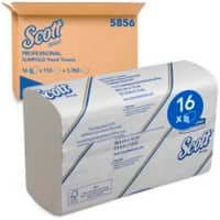 Scott Hand Towels Slimfold 5856 1 Ply White 110 Sheets Pack of 16