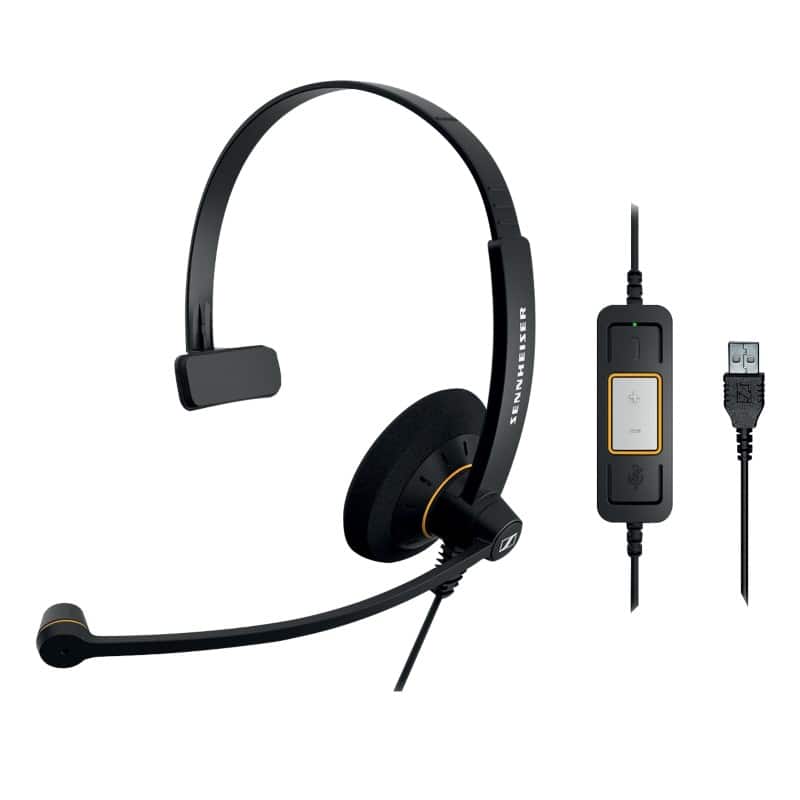 Sennheiser Wired Headset Over-the-head Noise Cancelling Microphone Mono 504546 Black