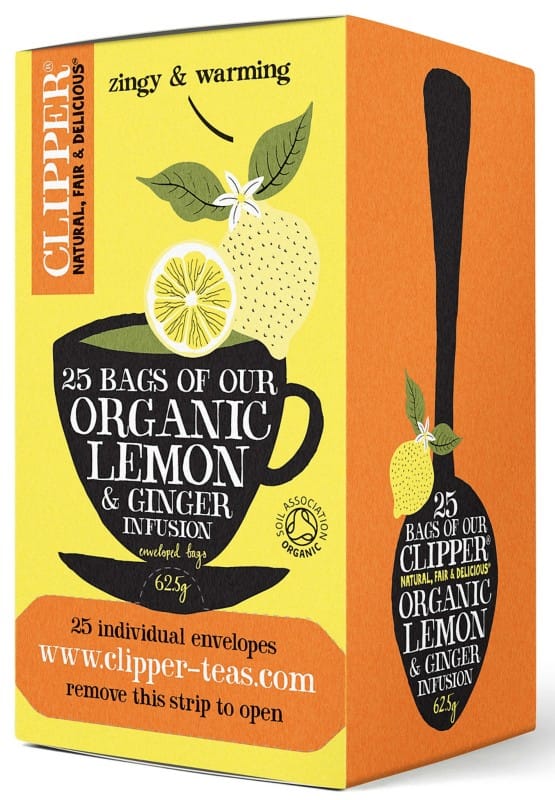 CLIPPER LEMON GINGER ORGANIC TEABAGS PK 25 -VC