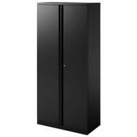 Bisley Double Door Locking Cupboard Lockable with 4 Shelves Metal Essentials 900 x 470 x 1970mm Black