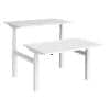 Elev8² Rectangular Sit Stand Back to Back Desk with White Melamine Top and White Frame 4 Legs Touch 1200 x 1650 x 675 - 1300 mm