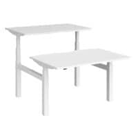 Elev8² Rectangular Sit Stand Back to Back Desk with White Melamine Top and White Frame 4 Legs Touch 1200 x 1650 x 675 - 1300 mm