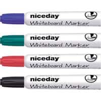 Niceday WCM1-5 Whiteboard Marker Broad Chisel Assorted Pack of 4