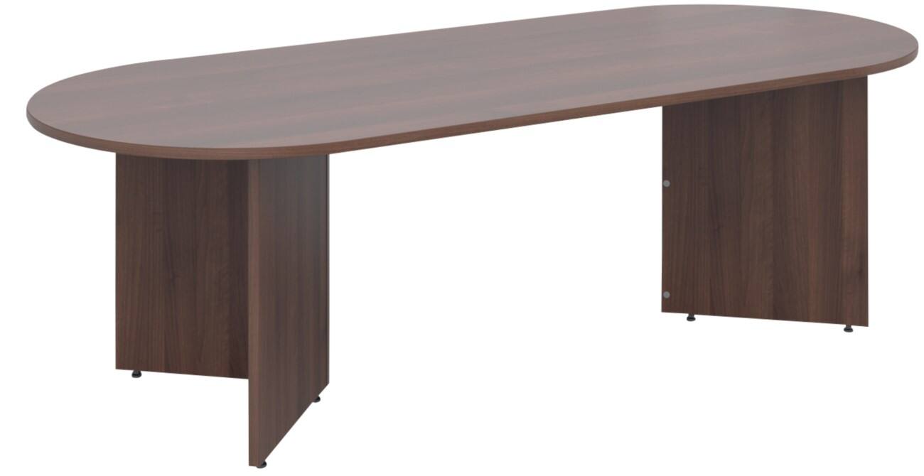 Dams International Rectangular Boardroom Table with Walnut Coloured MFC Top and Walnut Coloured Frame EB24W 2400 x 1000 x 725 mm