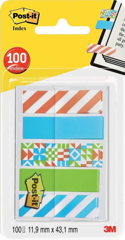 Post-it Index Flags 11.9 x 43.2 mm Geos Assorted 20 Strips