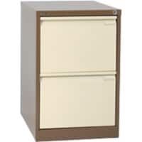 Bisley Filing Cabinet with 2 Lockable Drawers 1623 470 x 620 x 710mm Brown & Cream