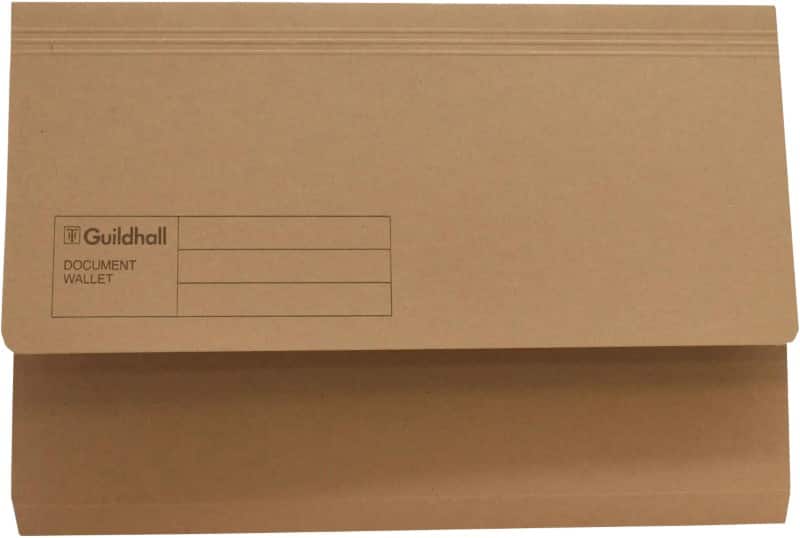 Guildhall Document Wallet Folio Brown Manila 285 gsm Pack of 50