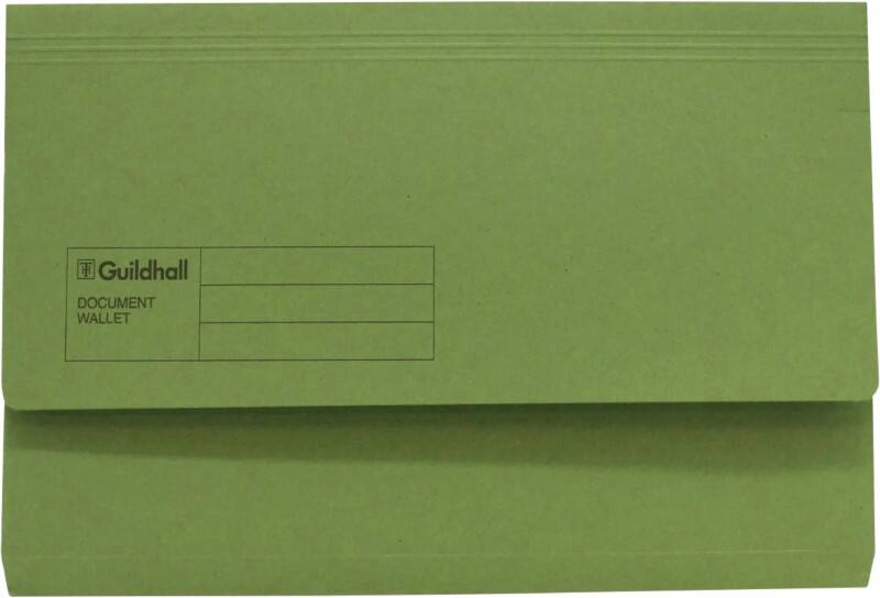 Guildhall Document Wallet Folio Green Manila 285 gsm Pack of 50