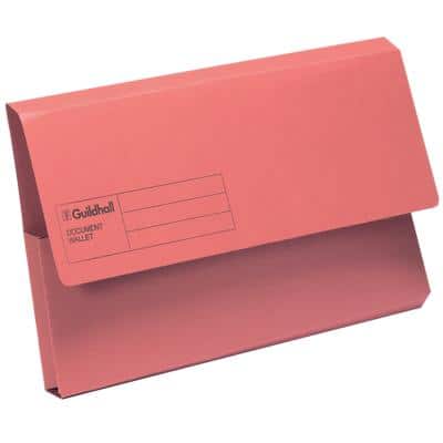 Guildhall Document Wallet Foolscap 285gsm Red Pack of 50