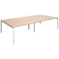 Dams International Rectangular Boardroom Table with Beech Coloured MFC & Aluminium Top and White Frame EBT3216-WH-B 3200 x 1600 x 725 mm