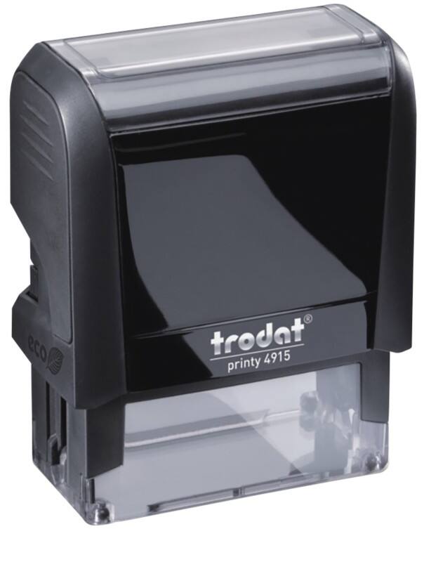 Trodat Custom Text Stamp 4915 Black 2.5 x 2.5 x 7 cm