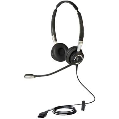 Jabra BIZ 2400 II Wired Stereo Headset On ear with Noise Cancellation Quick-Disconnect (QD) with Microphone Black