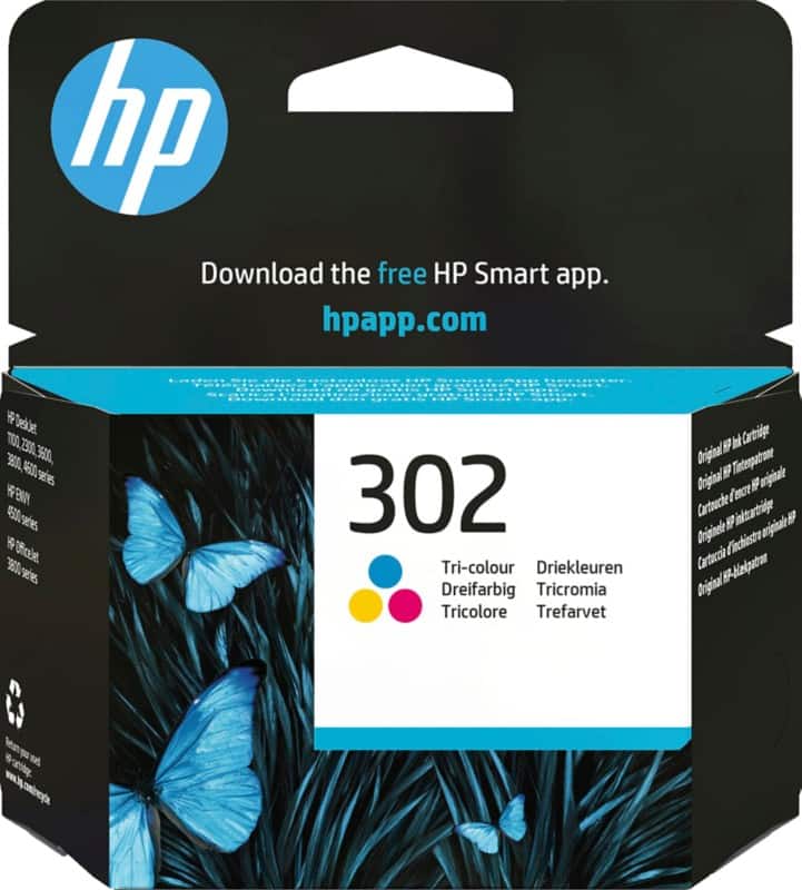 HP 302 Original Ink Cartridge F6U65AE Cyan, Magenta, Yellow