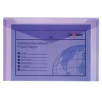 Snopake Document Wallet 11162 Foolscap Purple Polypropylene 36 x 24 cm Pack of 5