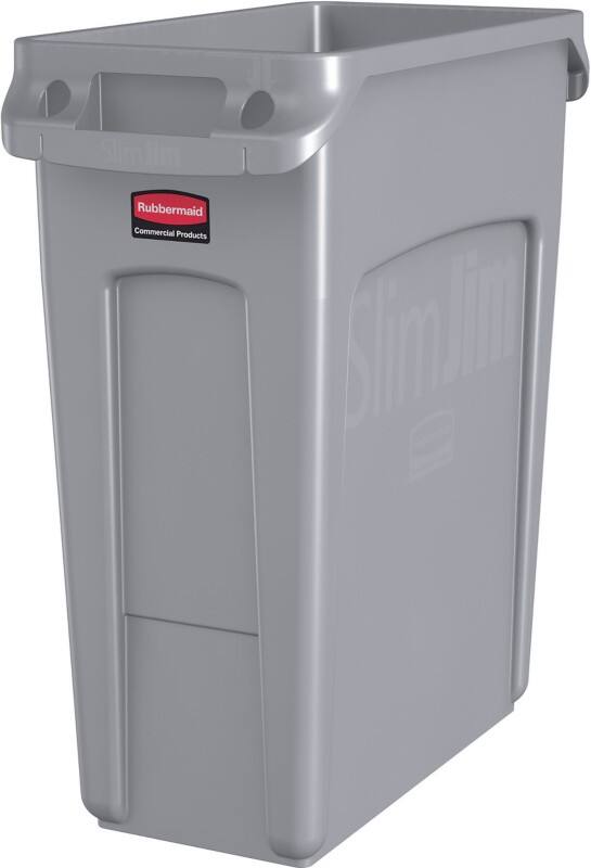 Rubbermaid Waste Bin Slim Jim Grey 27.9 x 55.8 x 63.5 cm Viking