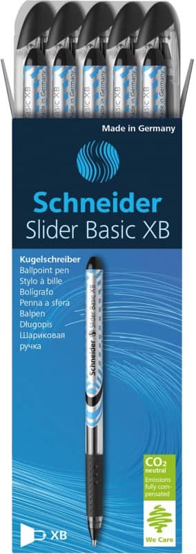 Schneider Slider Basic XB Slider Basic XB Ballpoint Pen Black 0.7 mm Extra Broad Ballpoint Pack of 10