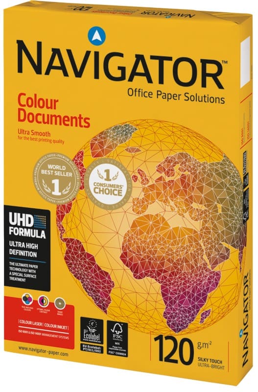 Navigator Colour Documents A3 Printer Paper 120 gsm Smooth White 500 Sheets