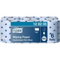 Tork Wiping Paper M2 1 Ply Rolled Blue 6 Rolls of 1125 Sheets