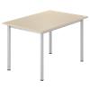 Rectangular Desk with Oak Coloured MFC Top and Silver Frame Optima G 1200 x 800 x 720 mm