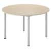 Circle Desk with Beech Coloured MFC Top and White Frame Optima G 1200 x 1200 x 720 mm
