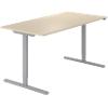 Sit Stand Desk Optima G Maple with Silver T-Shape Frame 1,600 x 800 x 720 mm