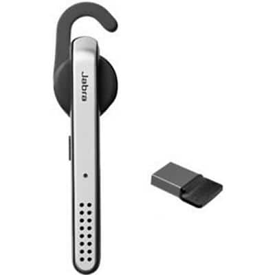 Jabra Stealth UC MS Lync Wireless Mono Headset Earbud, Over the ear Noise Cancelling Bluetooth with Microphone Black, Silver