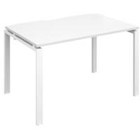 Dams International Rectangular Single Desk with White Melamine Top and White Frame 4 Legs Adapt II 1200 x 800 x 725 mm