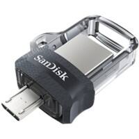 SanDisk USB 3.0 Flash Drive Ultra Dual 128 GB Transparent Black