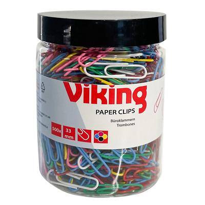 Viking Paper Clips Round 33mm Assorted Pack of 500 | Viking Direct UK